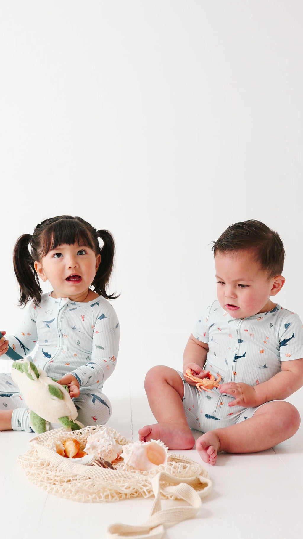 Under The Sea Small Ribbed Zip Romper