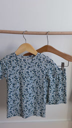 Bluebell Blossoms Small Ribbed Shorts Two-Piece Set