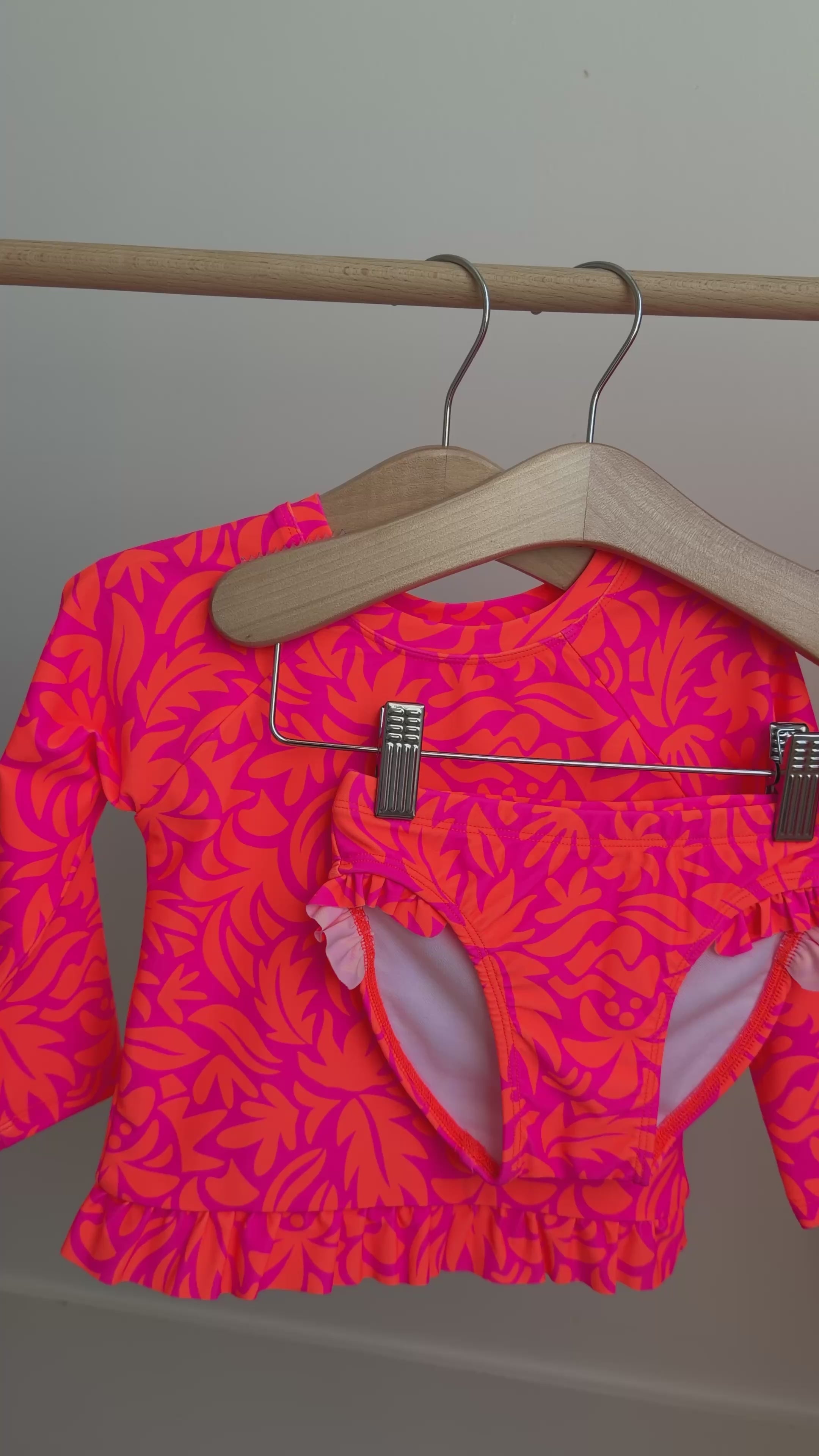 Neon Pink Tropical Tango Two-Piece Bathing Suit