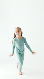 Glacier Blue Small Ribbed Two-Piece Set