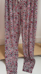 Fall Blooms Small Ribbed Women's Pants
