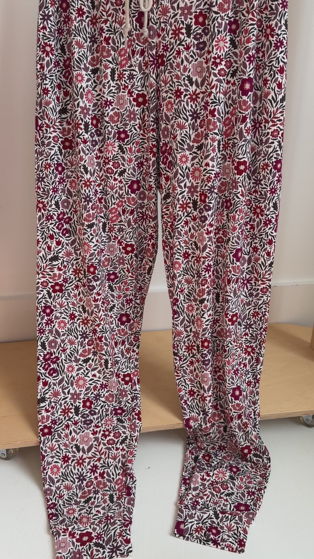 Fall Blooms Small Ribbed Women's Pants