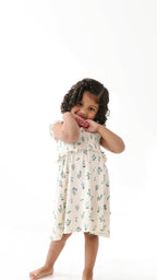 Morning Meadow Small Ribbed Flutter Sleeve Dress