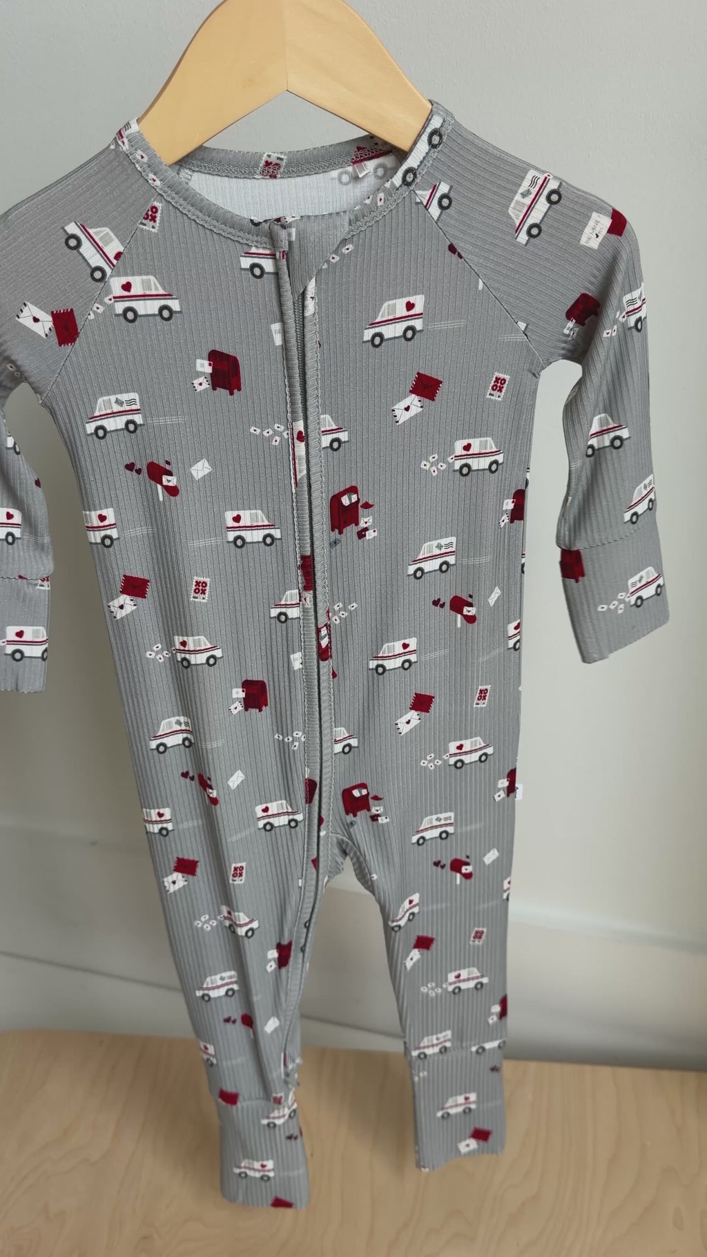 Cupid's Postal Service Small Ribbed Zip Romper