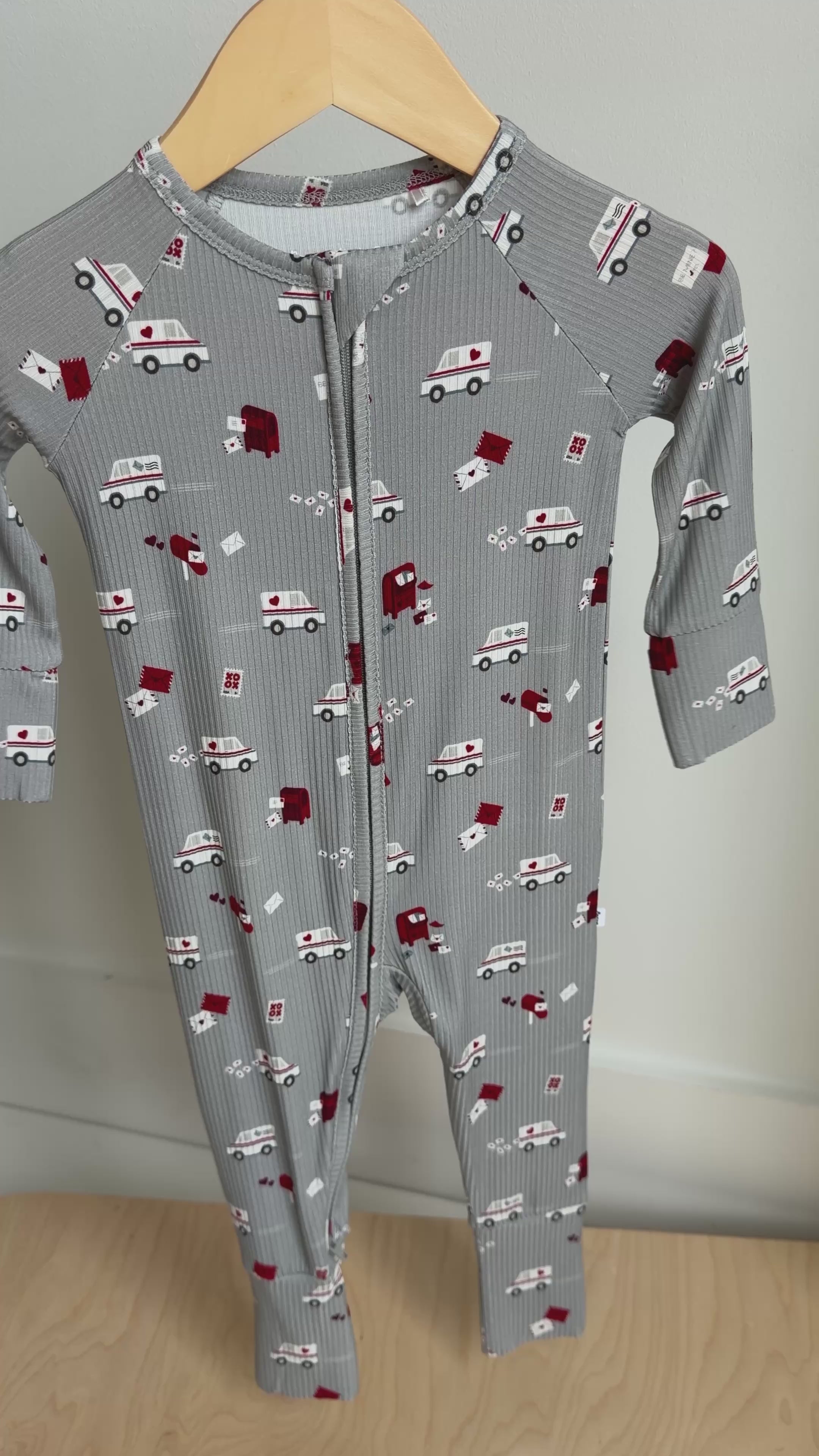 Cupid's Postal Service Small Ribbed Zip Romper