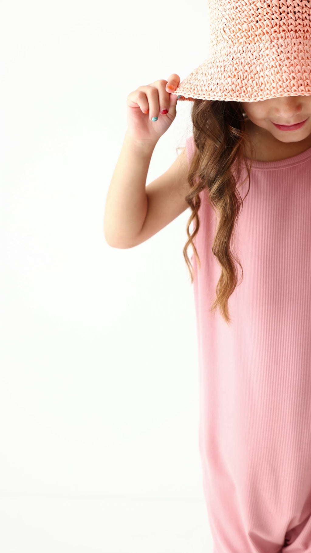 Mauve Small Ribbed Harem Romper