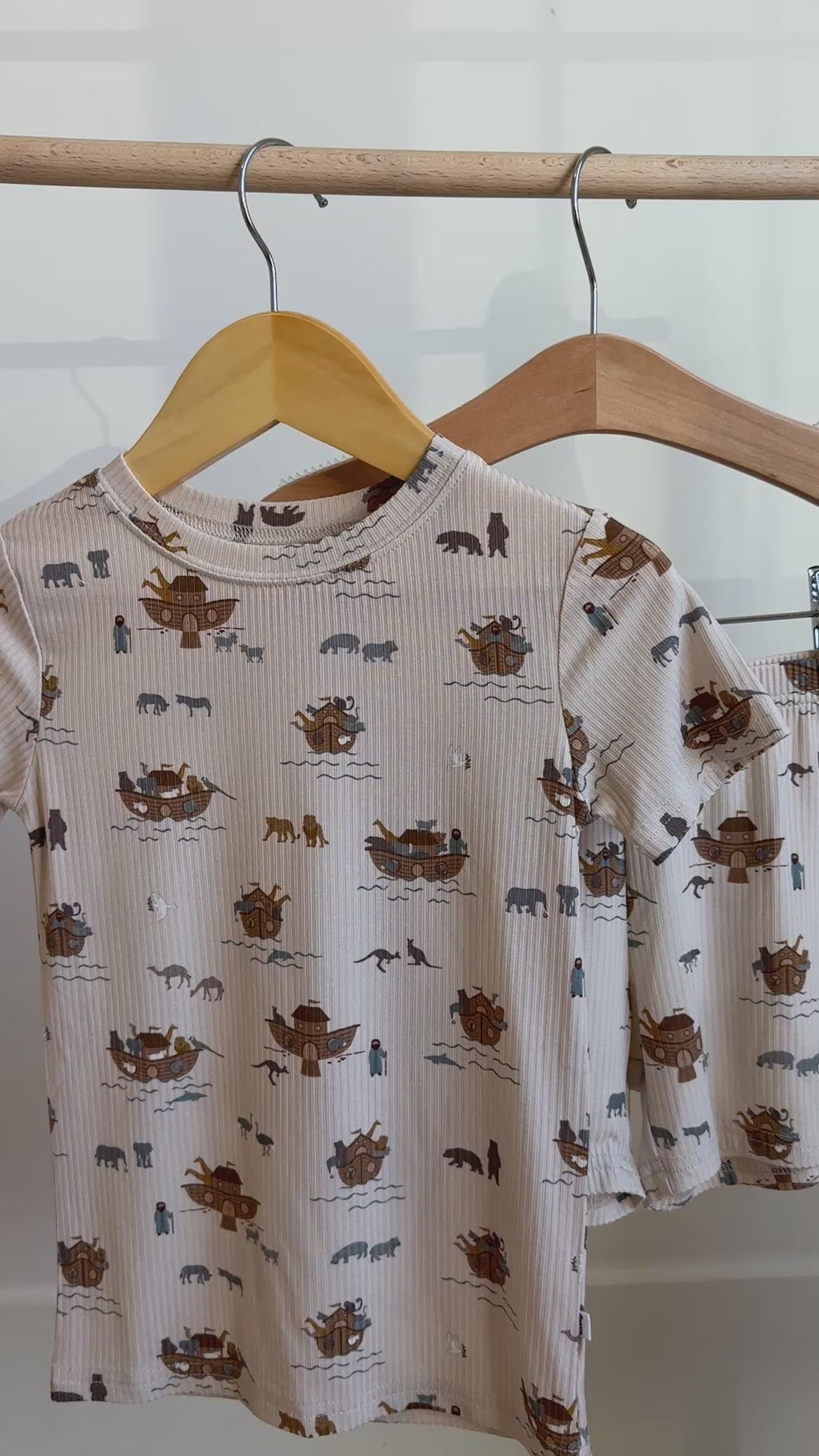 Noah's Ark Small Ribbed Shorts Two-Piece Set