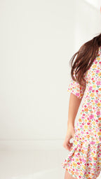 Summer Blooms Small Ribbed Women's Shorts Set