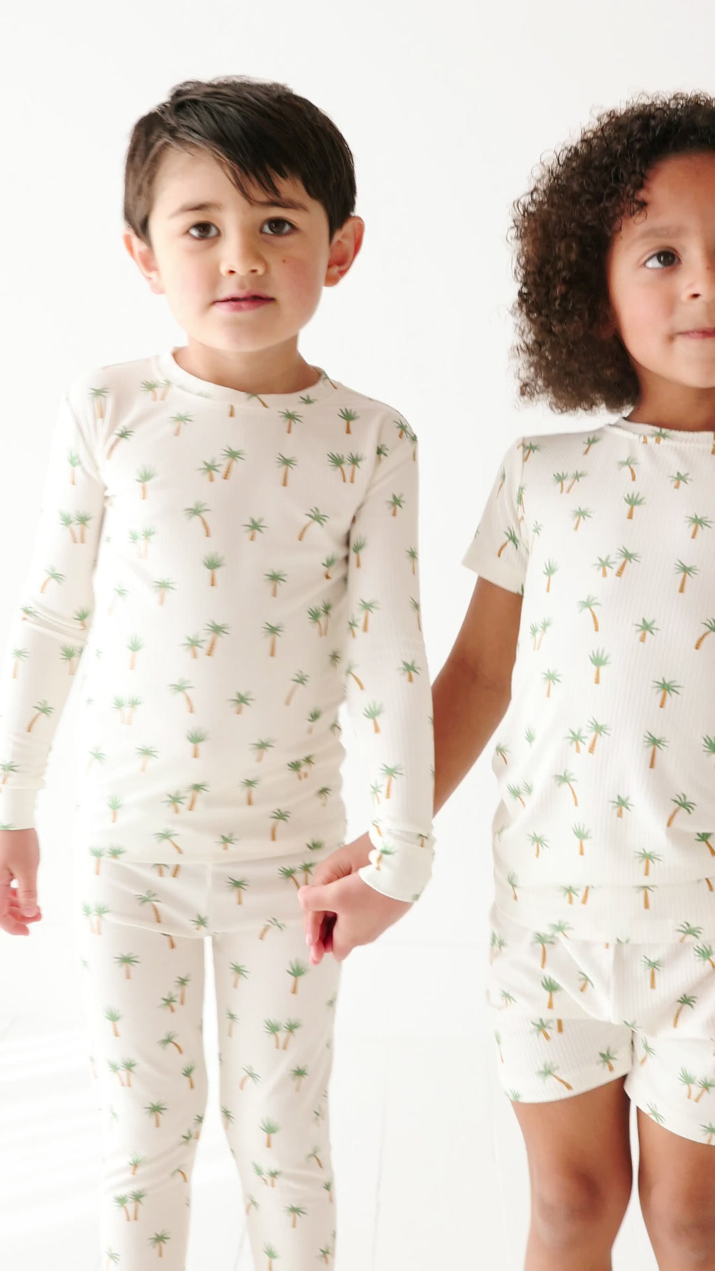 Island Palm Trees Small Ribbed Two-Piece Set