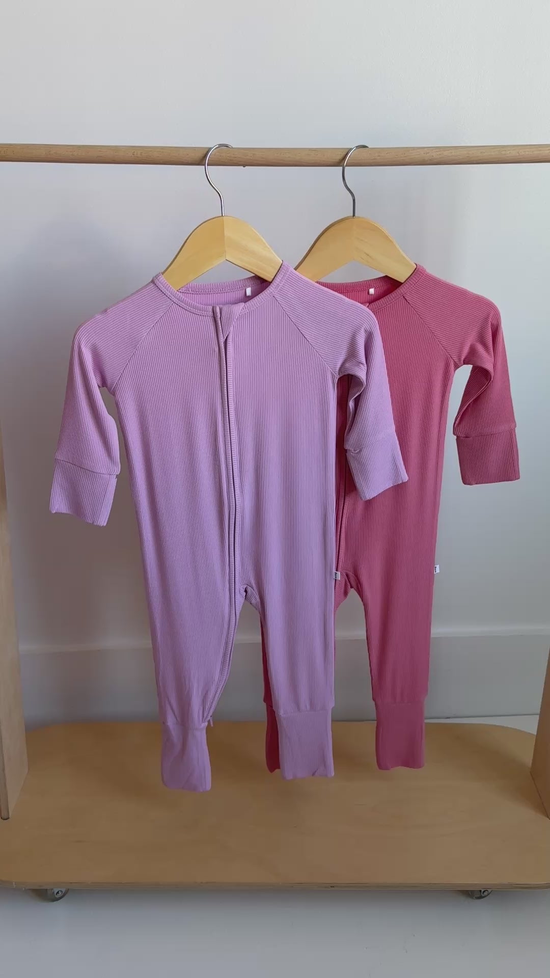 Peony Pink Small Ribbed Zip Romper