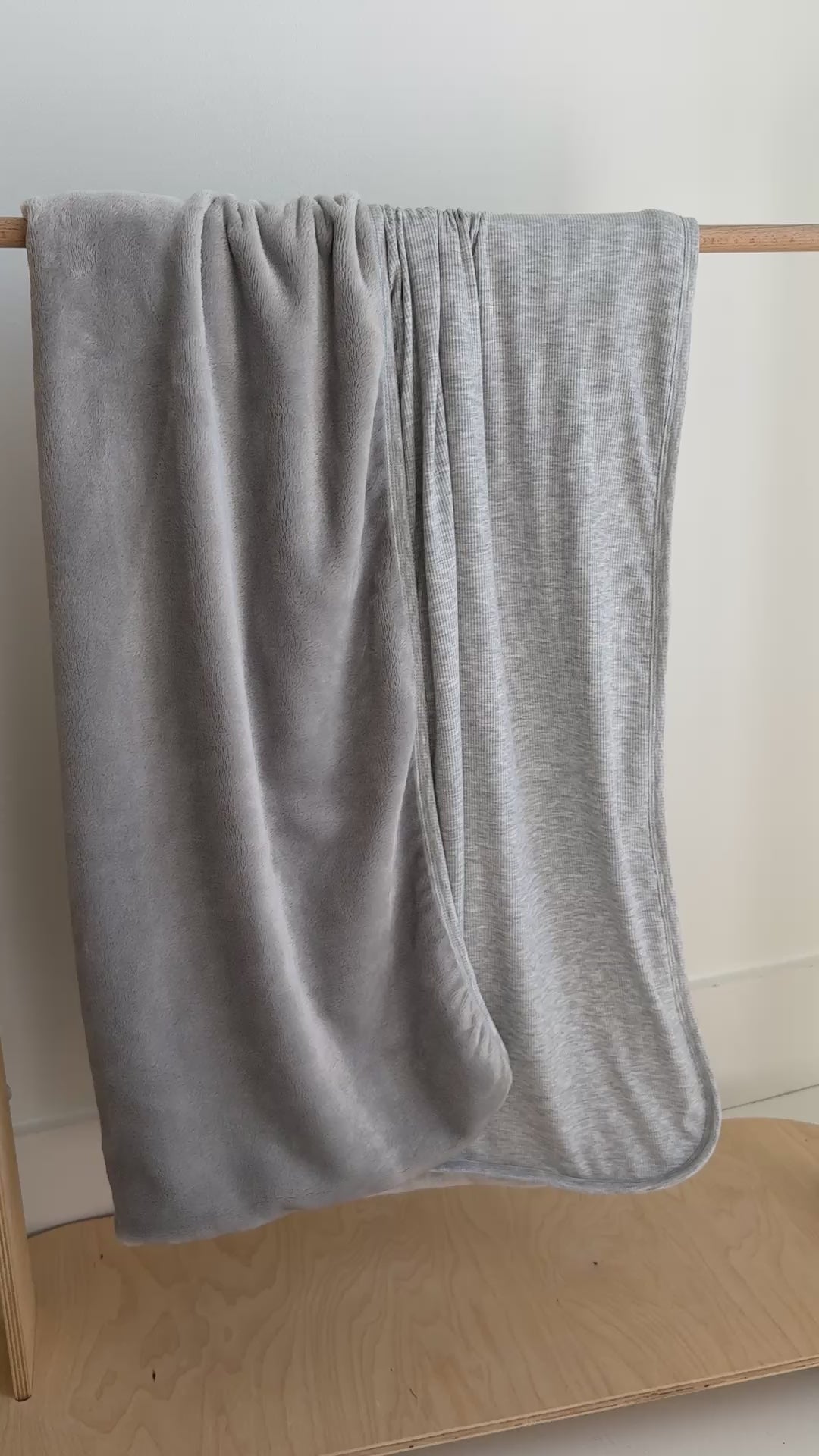 Heather Gray Small Ribbed Toddler Blanket