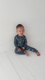 Astronauts Small Ribbed Zip Romper