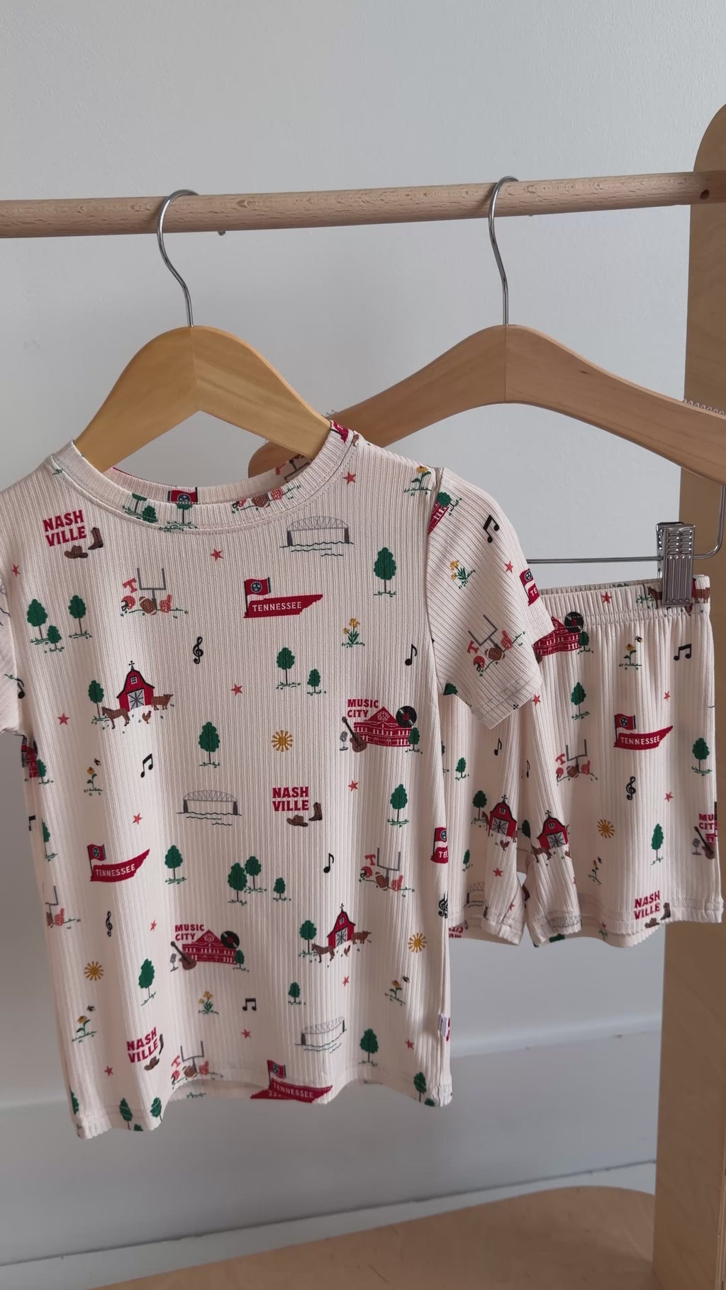 Music City Tennessee Small Ribbed Shorts Two-Piece Set