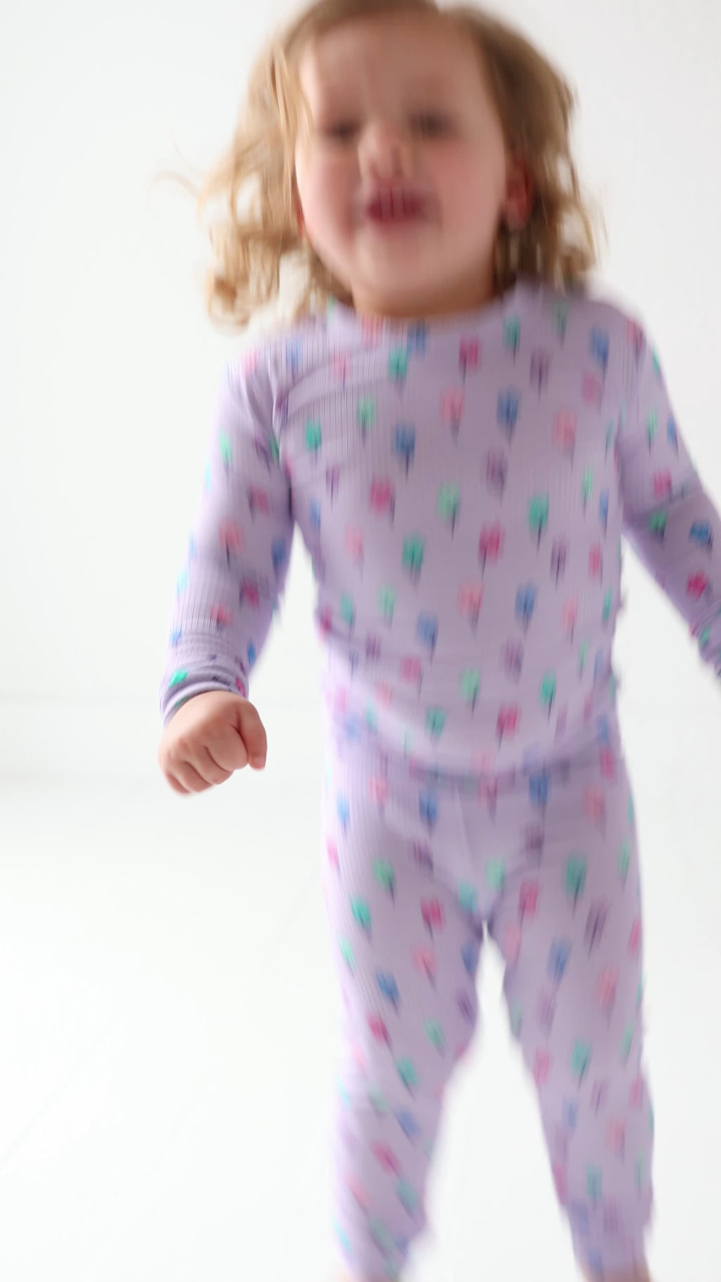 Lilac Daisies Small Ribbed Two-Piece Set