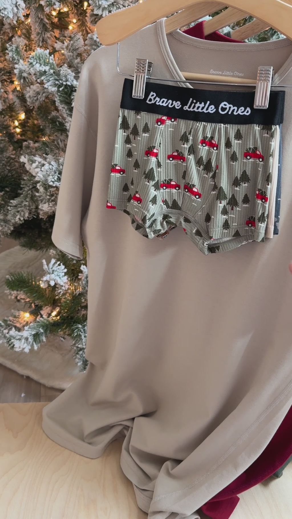 Red Christmas Trucks, Gingerbread and Christmas Trains Boxer Brief 3 pack