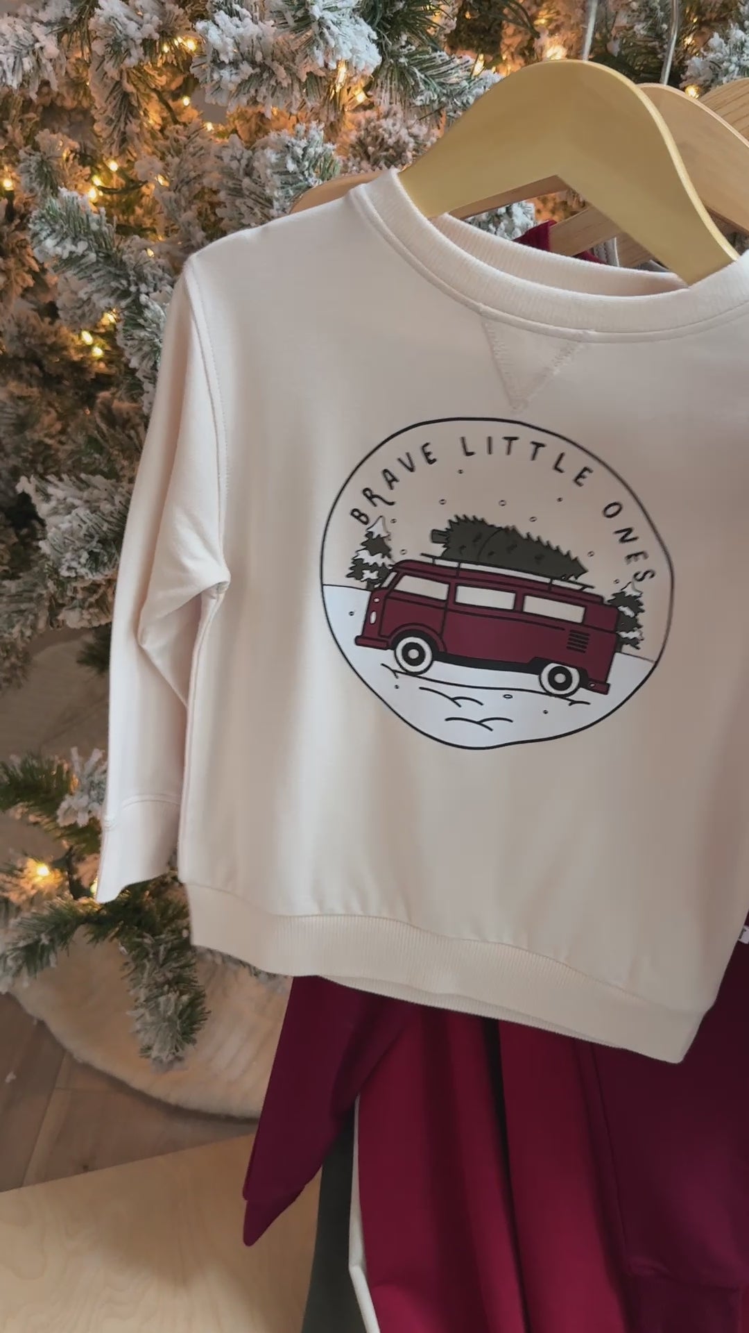 VW Bus Cream Bamboo French Terry Pullover & Jogger Set