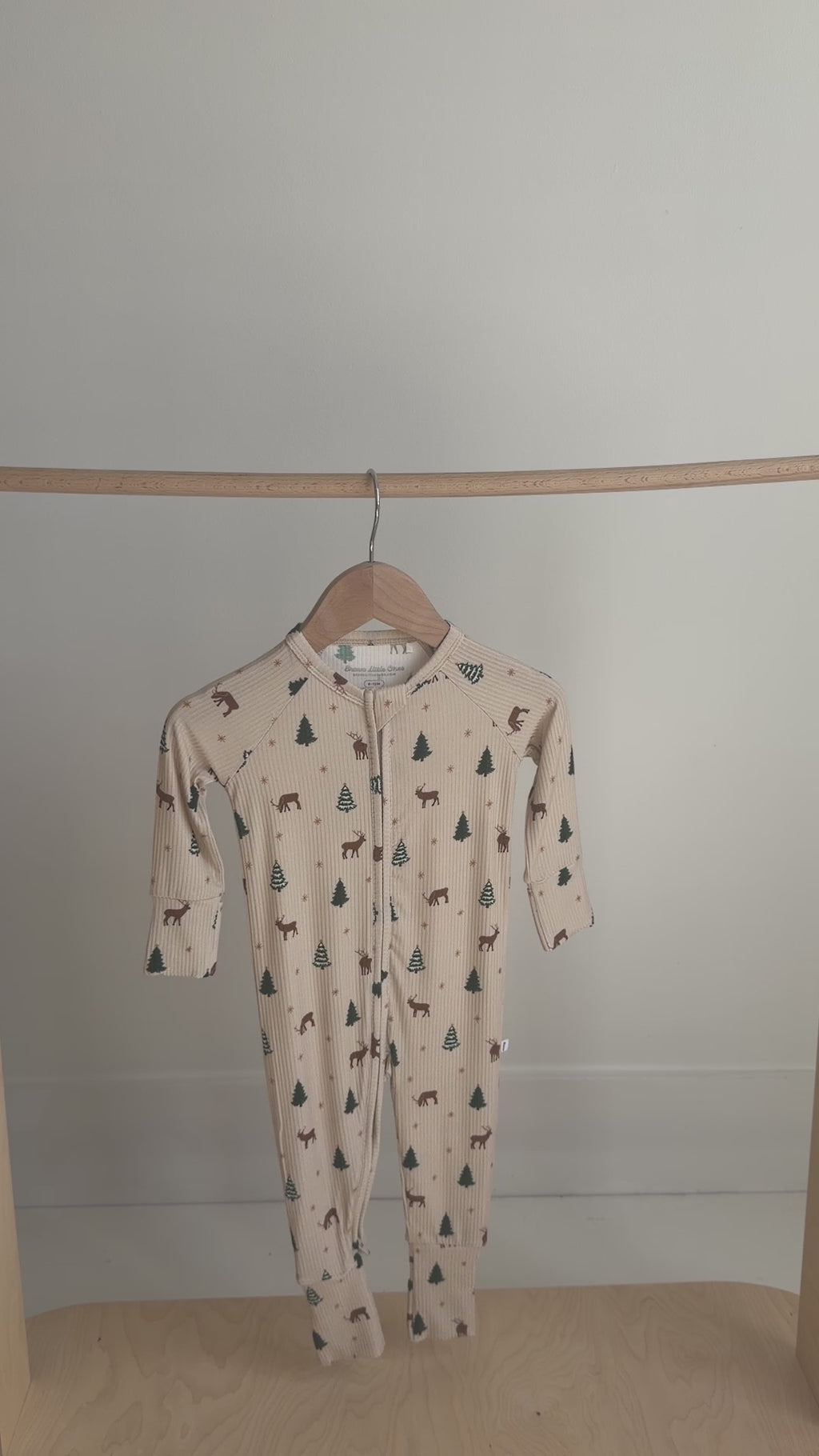 Reindeer Forest Small Ribbed Zip Romper