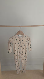 Reindeer Forest Small Ribbed Zip Romper