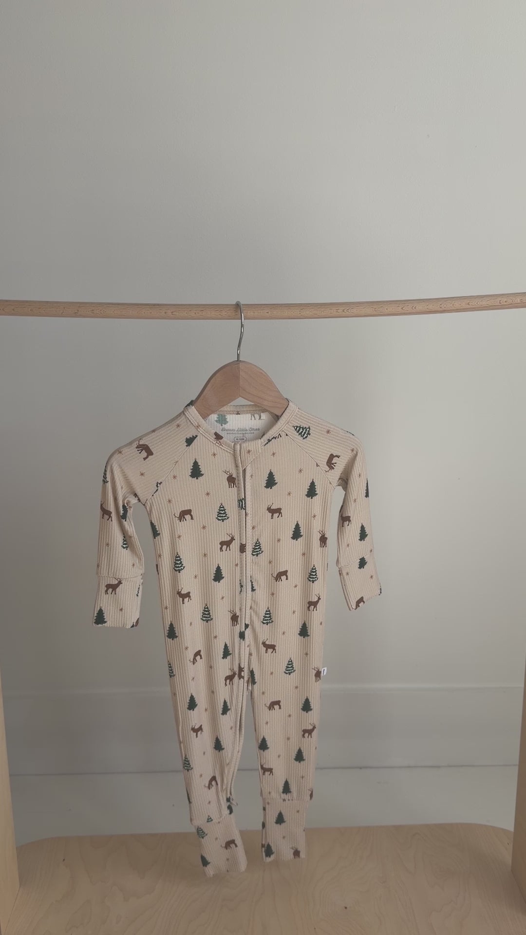 Reindeer Forest Small Ribbed Zip Romper