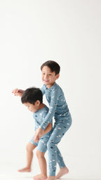 Take Flight Blue Small Ribbed Summer Zip Romper