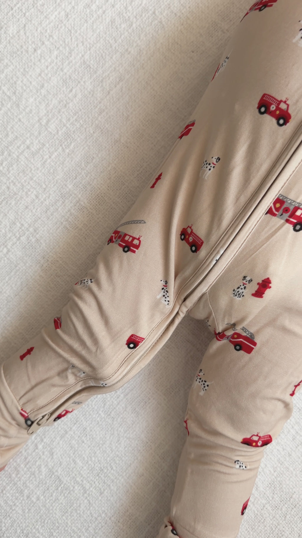 Firetrucks Zip Romper