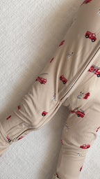 Firetrucks Zip Romper