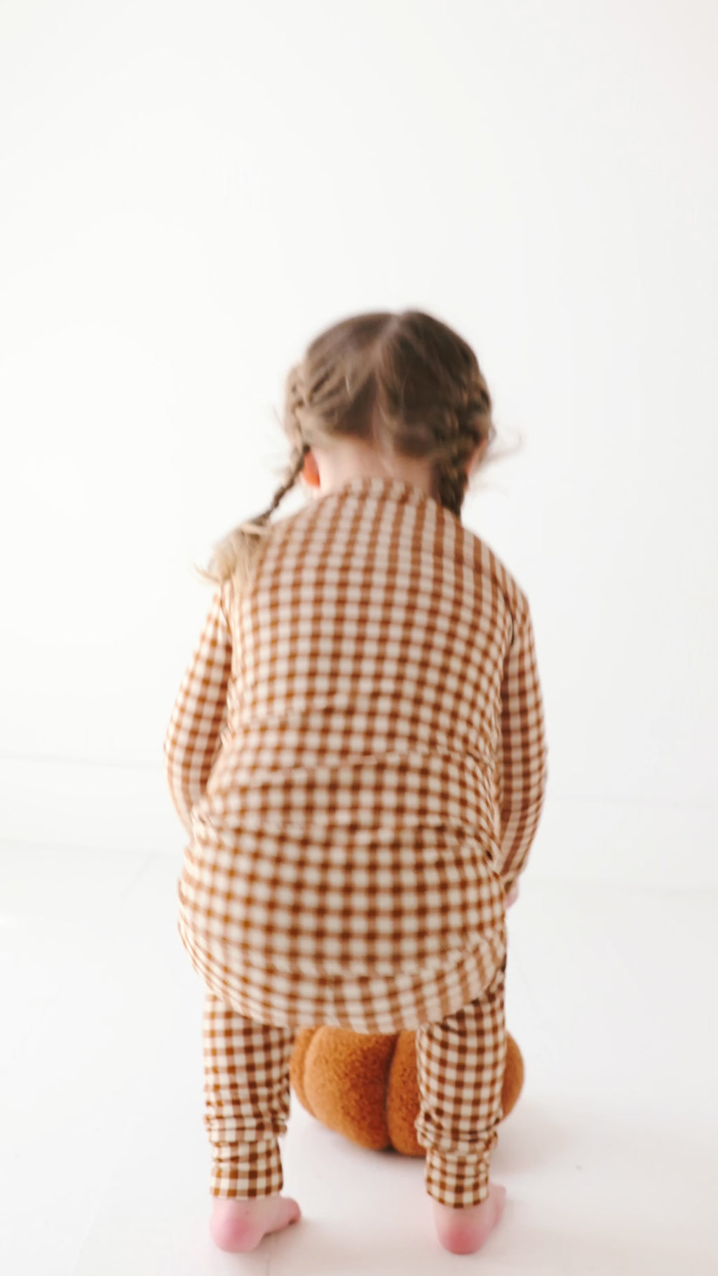 Caramel Small Gingham Two-Piece Set
