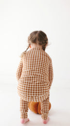 Caramel Small Gingham Two-Piece Set