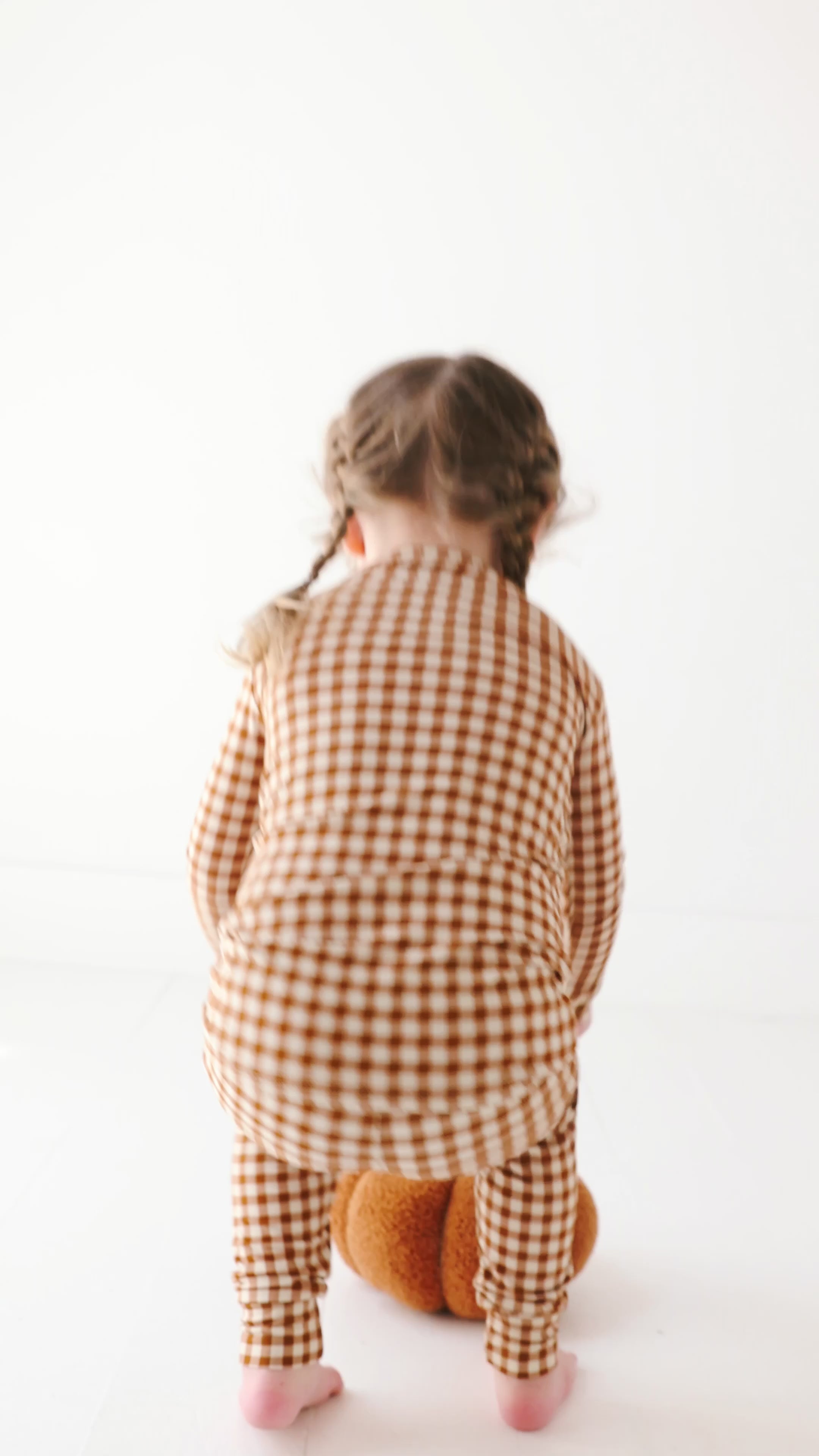 Caramel Small Gingham Two-Piece Set