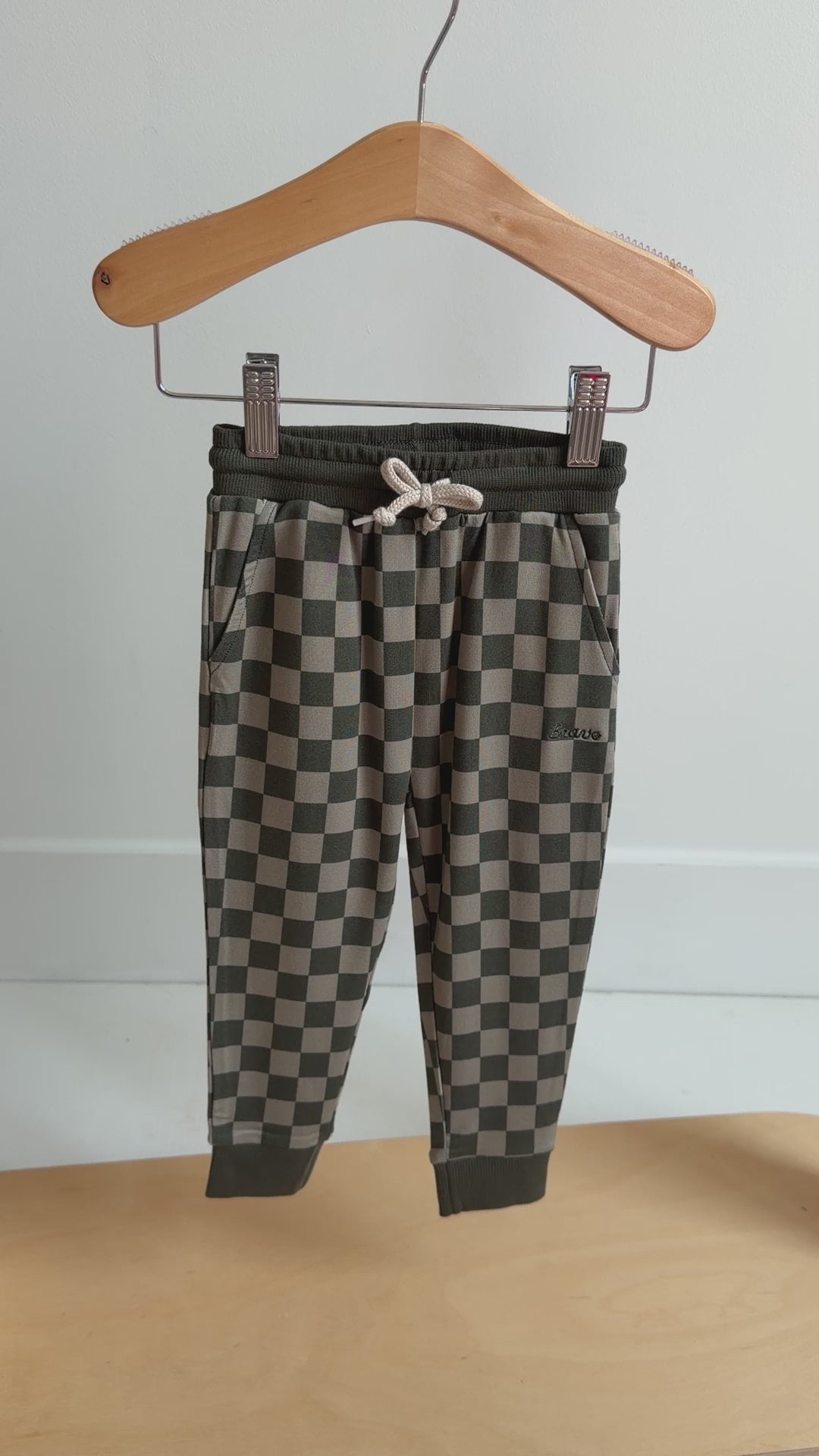 Checkered Bamboo French Terry Pullover & Jogger Set