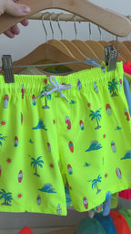 Neon Yellow Surfside Swim Trunks
