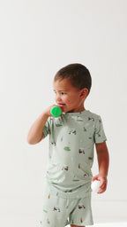 Golf Small Ribbed Shorts Two-Piece Set