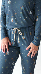 Nativity Blue Small Ribbed Women's Pants