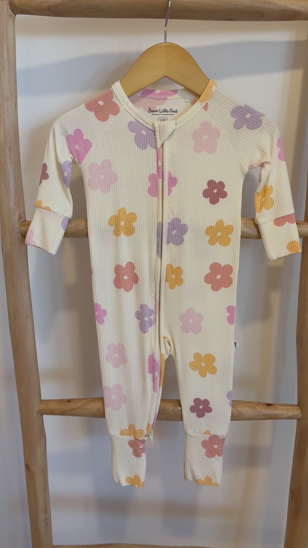 Big Daisies Small Ribbed Zip Romper