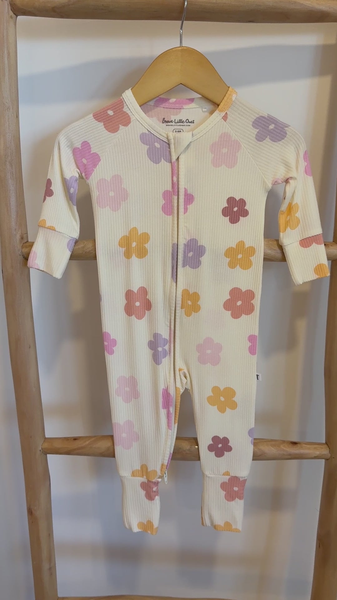 Big Daisies Small Ribbed Zip Romper
