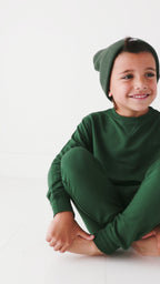 Forest Green Bamboo French Terry Joggers