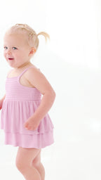 Lilac Mist Small Ribbed Ruffle Romper