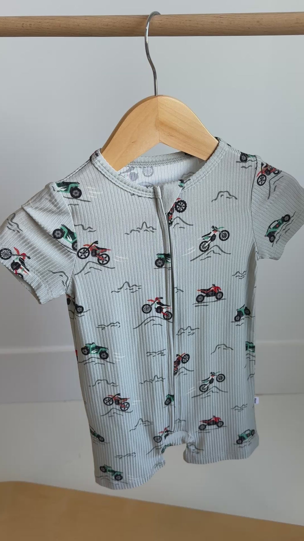 Little Riders Small Ribbed Summer Zip Romper