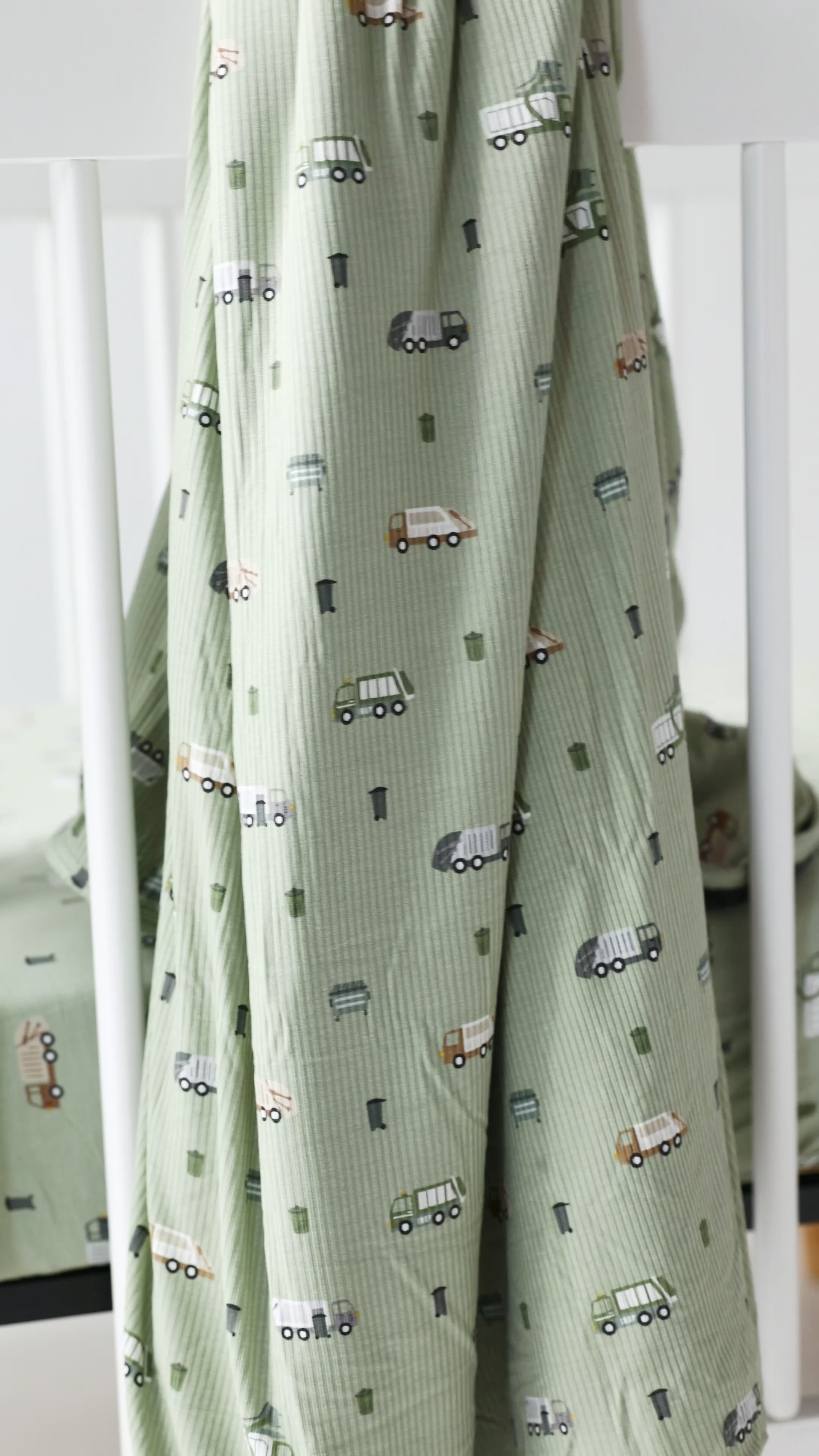 Trash Trucks Small Ribbed Toddler Blanket