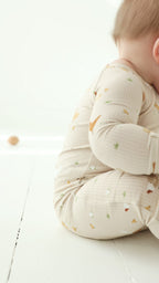 Chickens Small Ribbed Zip Romper