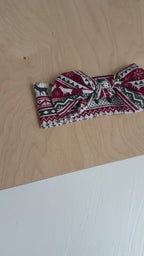 Christmas Sweater Stripe Small Ribbed Bow