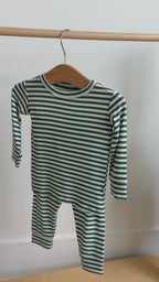 Eucalyptus Green Stripe Small Ribbed Two-Piece Set
