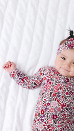 Fall Blooms Small Ribbed Zip Romper