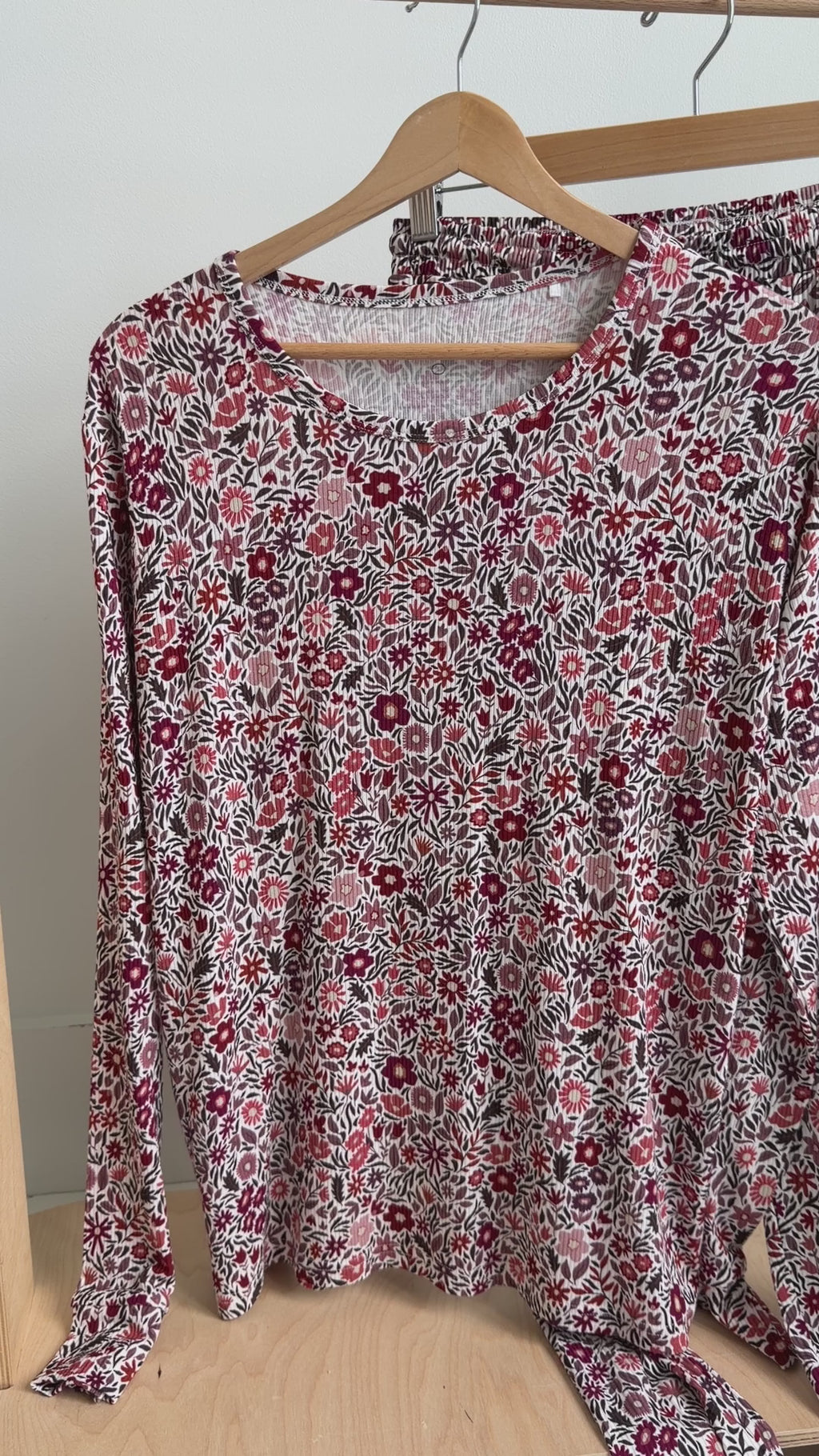 Fall Blooms Small Ribbed Women's Matching Set