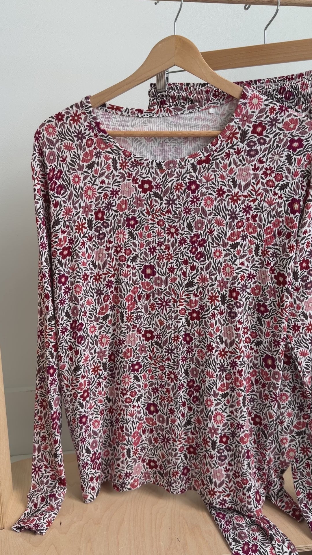 Fall Blooms Small Ribbed Women's Matching Set
