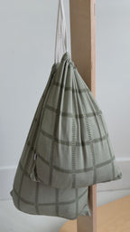 Grid Sage Green Crib Sheet