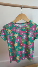 Retro Daisies Lettuce-Edge Ribbed Shirt