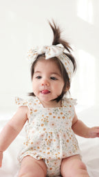 Whimsical Floral Small Ribbed Bow