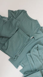 Glacier Blue Small Ribbed Shorts Two-Piece Set