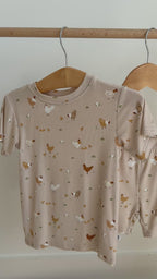 Chickens Small Ribbed Shorts Two-Piece Set